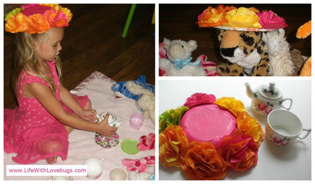 Tissue Paper Flower Hat - Tea Party