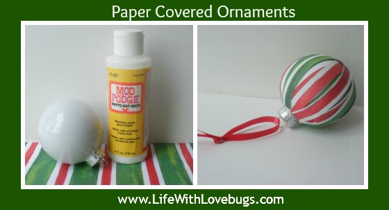 Paper Covered Glass Ornament
