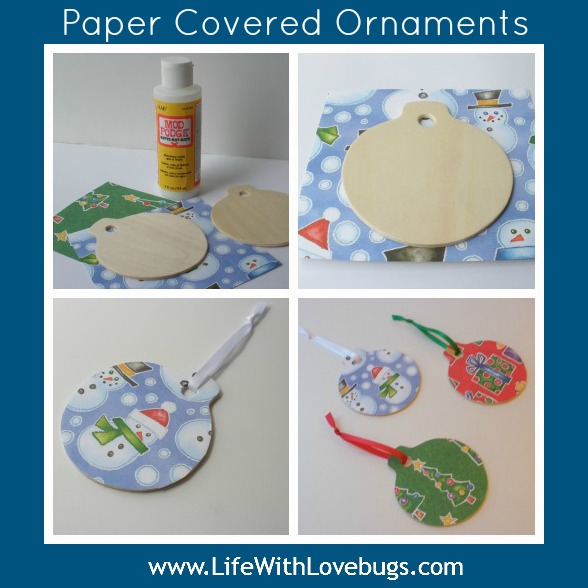 Paper Covered Wooden Ornaments