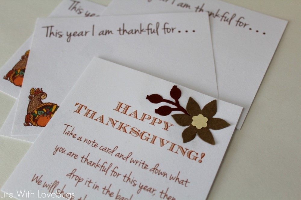 Printable Thankful Cards and Decorative Basket
