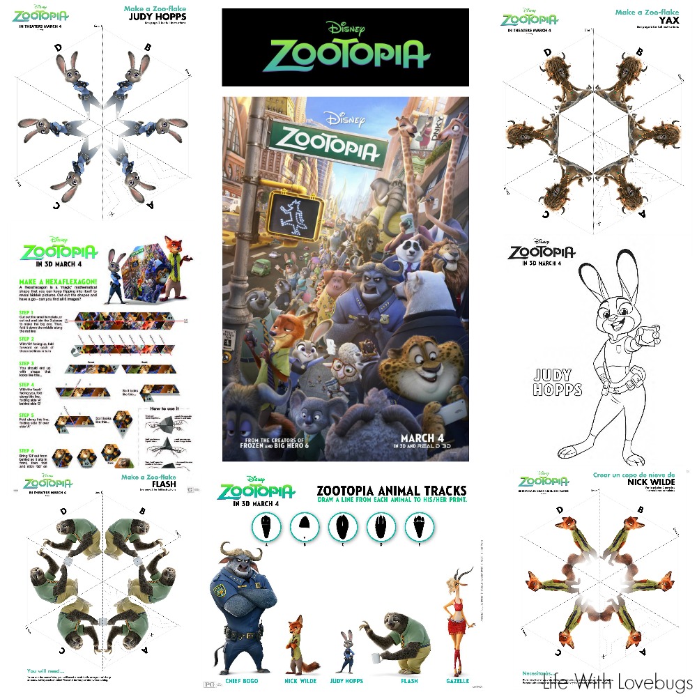 Disneys Zootopia Movie Printable Activity Sheets