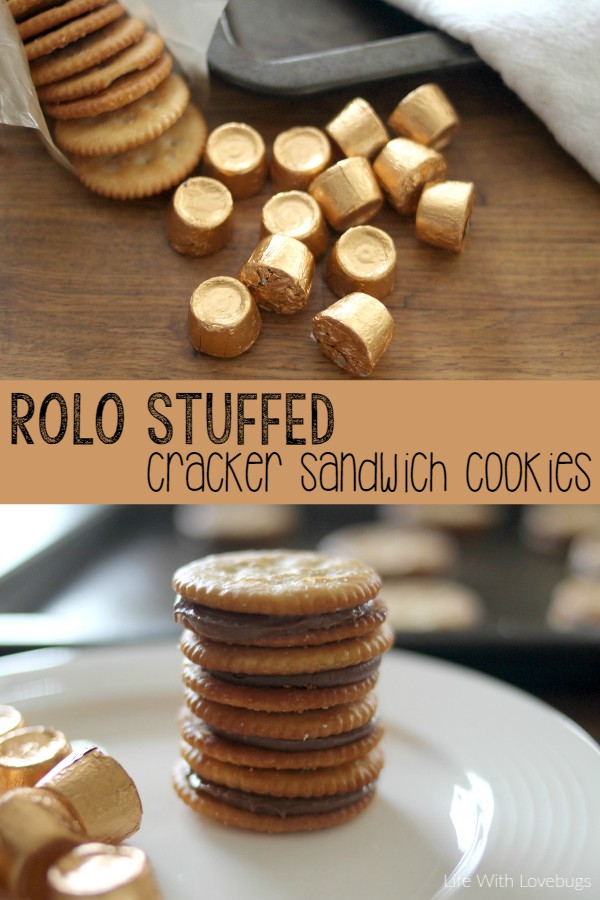 Rolo Stuffed Cracker Sandwich Cookies