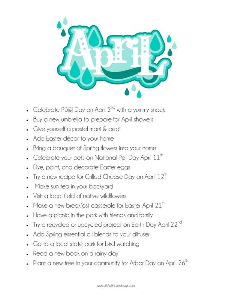 Printable Calendar and ToDo List for April 2019