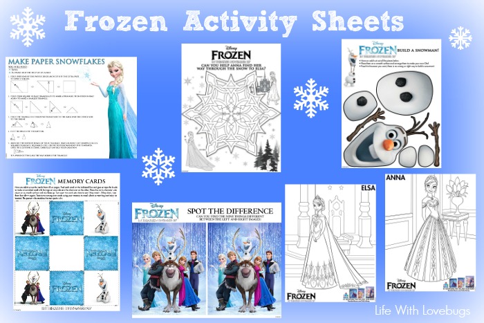 Printable Activity Sheets for Disney's Frozen