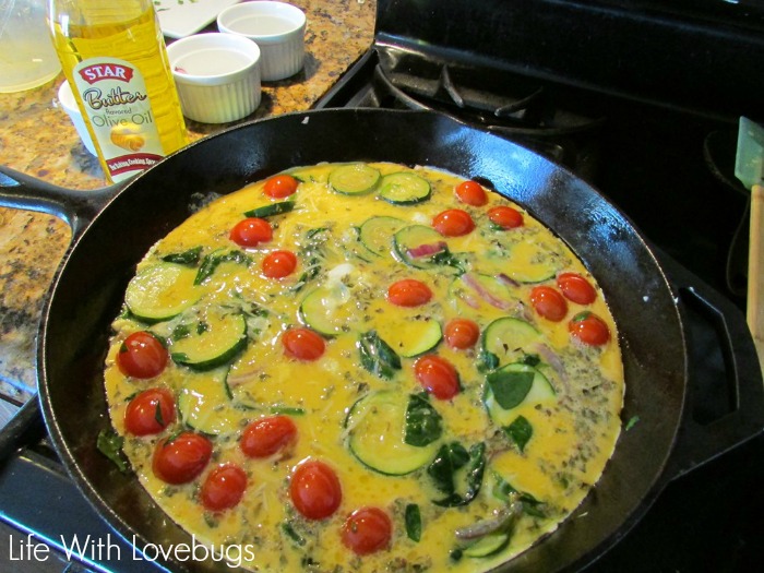 Skillet Vegetable Frittata - Made with Butter Flavored #StarOliveOil! #shop 