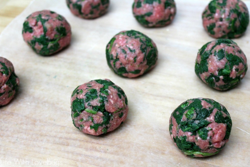 Spinach Meatballs with Parmesan Spaghetti Squash