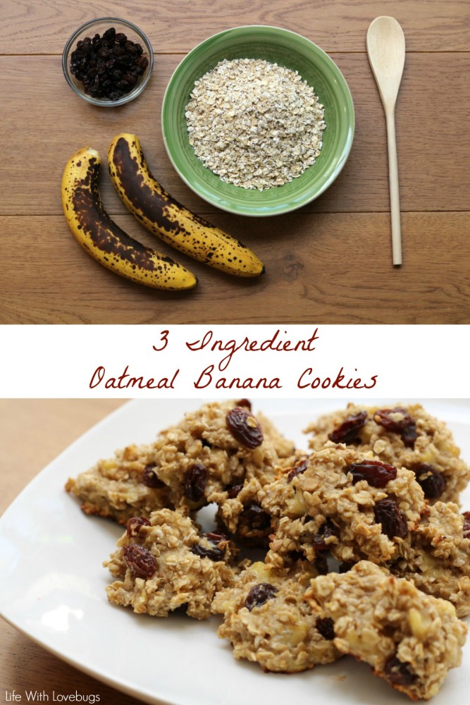 3 Ingredient Oatmeal Banana Cookies 