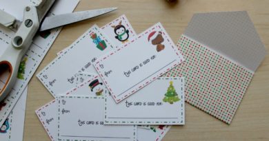 Printable Christmas Gift Card Coupons + Envelope Template