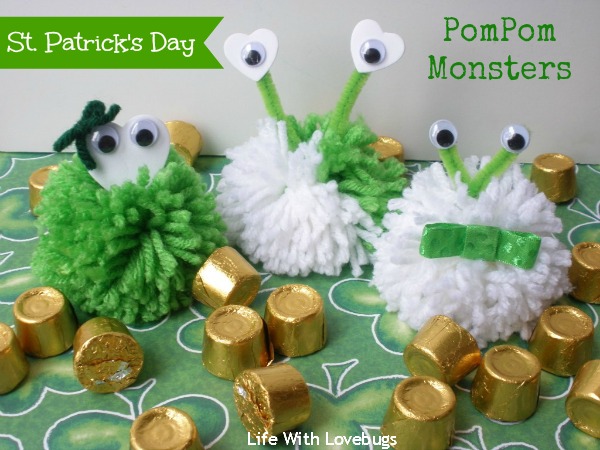 St. Patrick's Day PomPom Monsters