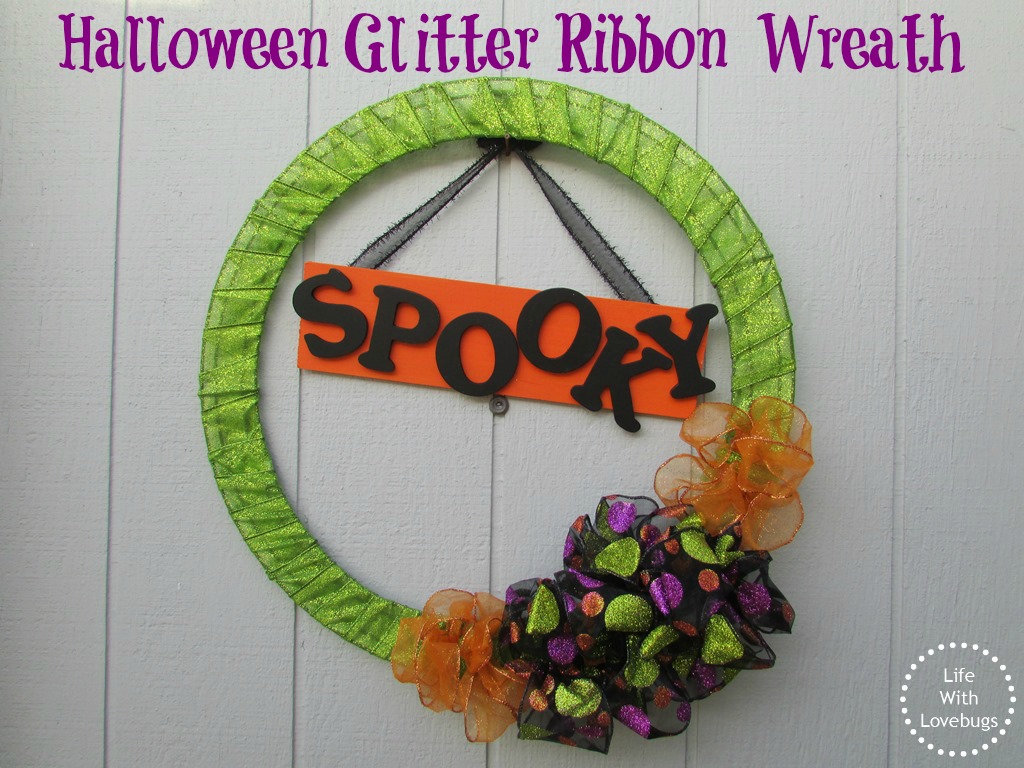 Halloween Glitter Ribbon Wreath