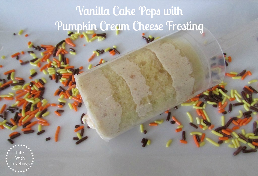 Vanilla Cake Pops with Pumpkin Cream Cheese Frosting