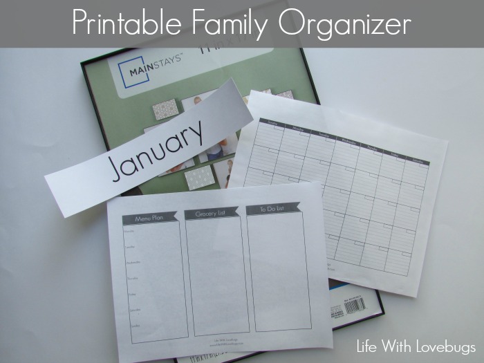 Printable Family Organizer