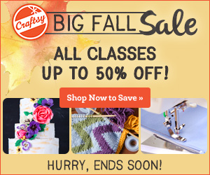 Craftsy BIG Fall Sale! Save up to 50% on Classes.