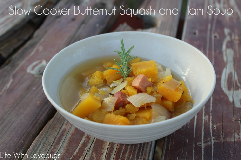 Slow Cooker Butternut Squash and Ham Soup #SlowCookerMeals