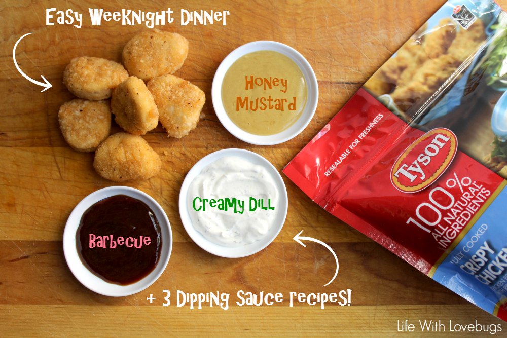 Easy Weeknight Dinner Idea + 3 Dipping Sauce Recipes for Kids!