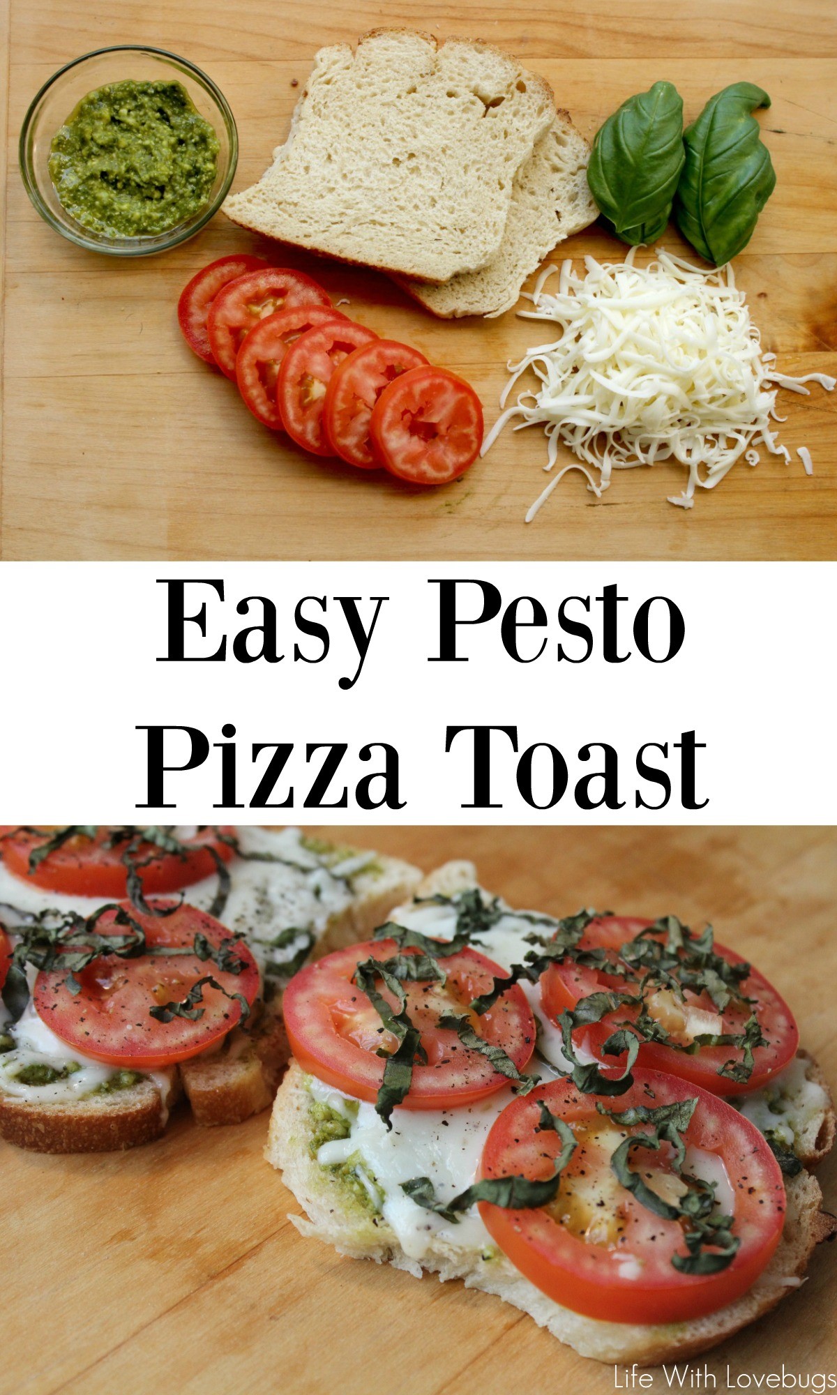 Easy Pesto Pizza Toast