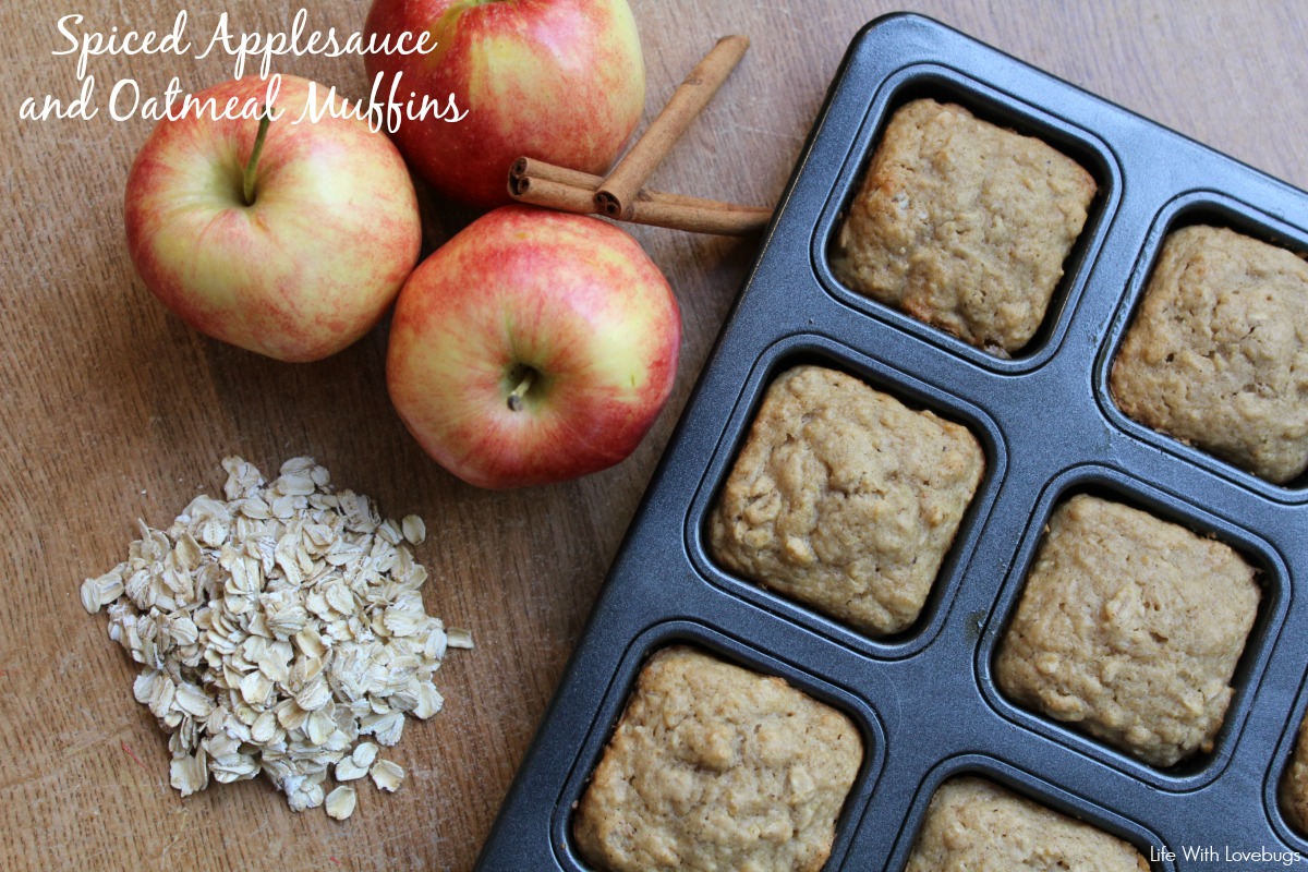 Spiced Applesauce and Oatmeal Muffins