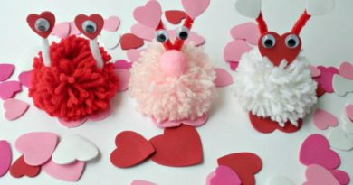 Valentine's Day PomPom Monsters