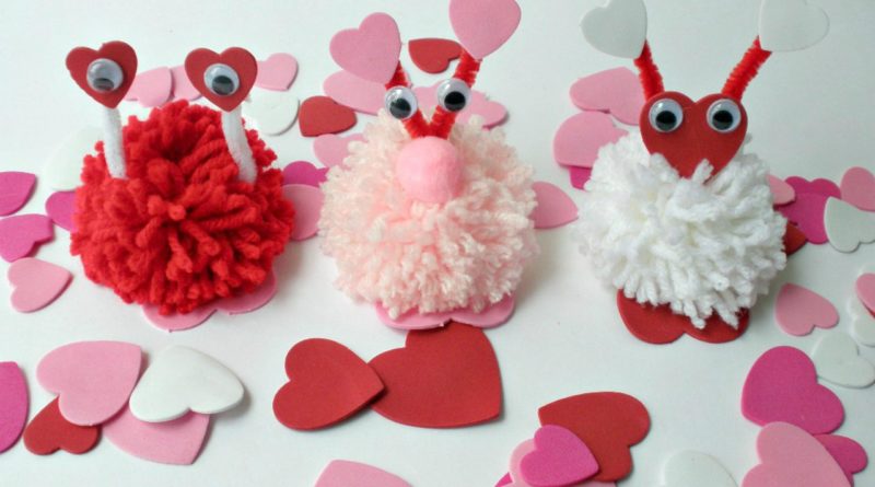 Valentine's Day PomPom Monsters
