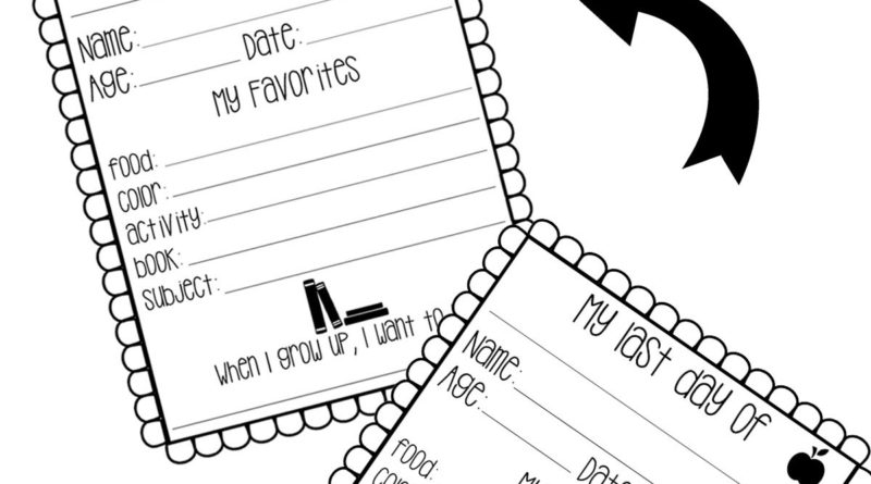 Printable First and Last Day of School Questionnaire for Kids