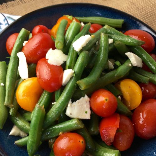 Green Bean, Tomato, & Feta Salad with Herb Vinegar Dressing