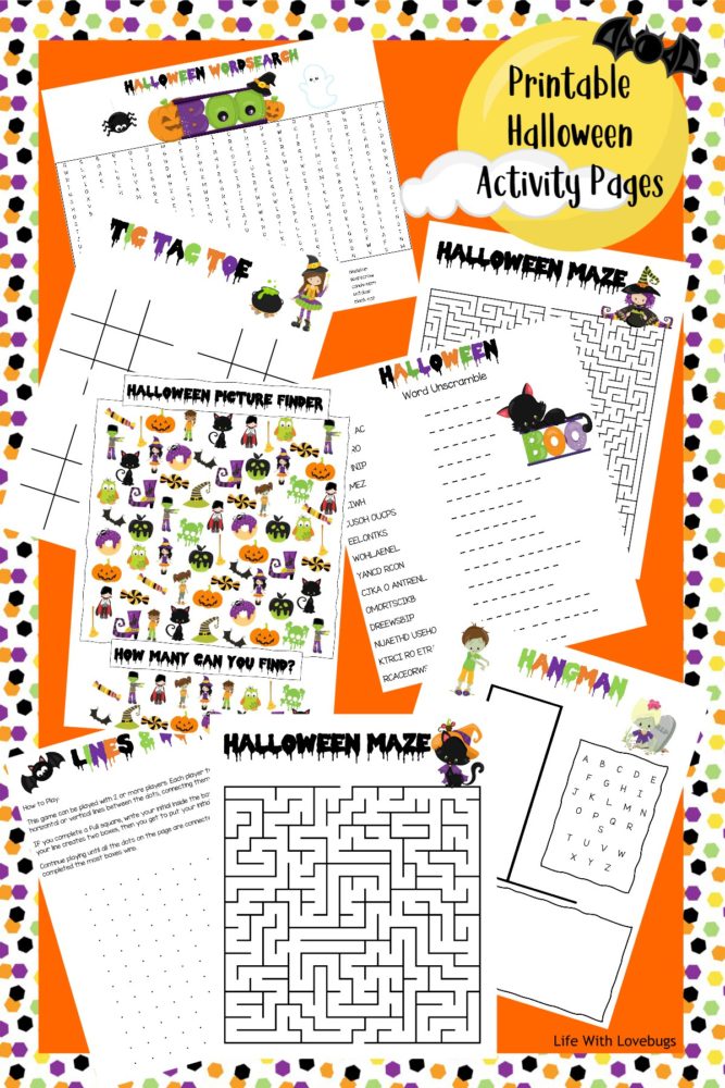 Printable Halloween Activities: Mazes, Picture Finder, Word Search and more!