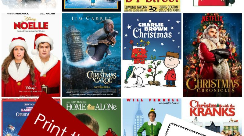 Printable List of 25 Christmas Movies