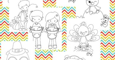Printable Thanksgiving Themed Coloring Pages for Kids