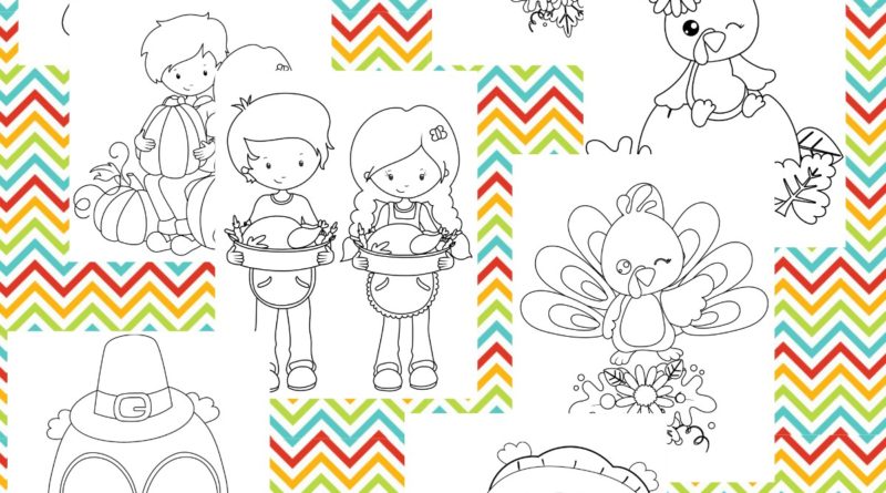 Printable Thanksgiving Themed Coloring Pages for Kids