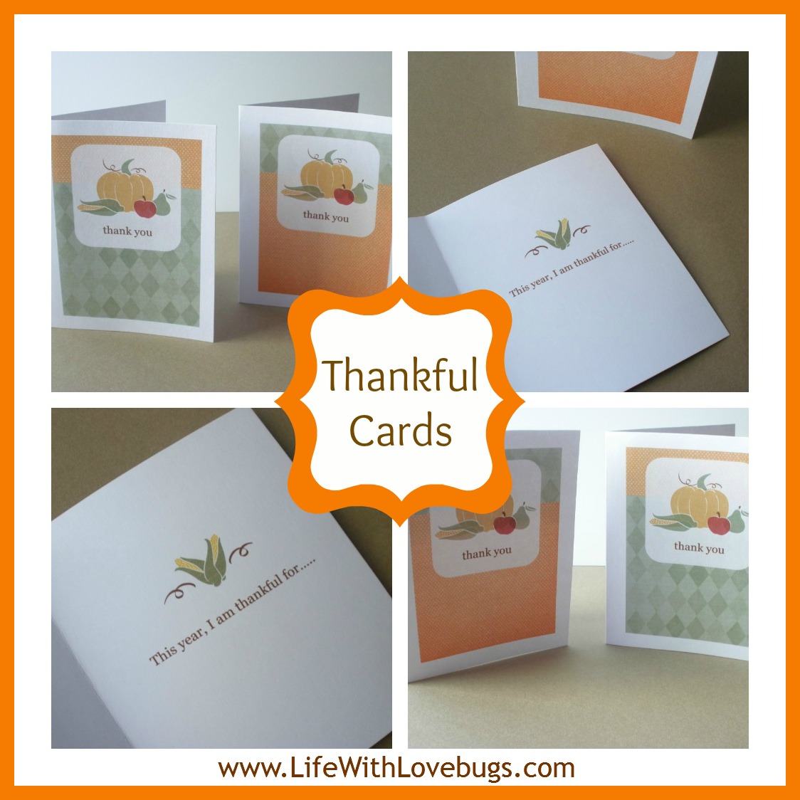 Thanksgiving Thankful Cards {Printable} - Life With Lovebugs