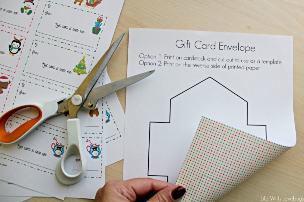 Printable Christmas Gift Card Coupons + Envelope Template