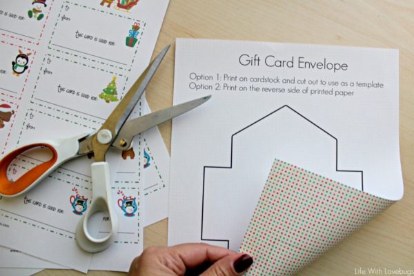 Printable Christmas Gift Card Coupons + Envelope Template