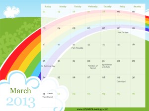2013 March Calendar Printable