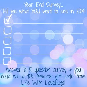 Complete the 2014 survey & enter to win a $15 Amazon GC!