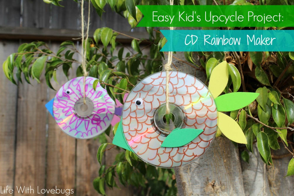Easy Kid's Upcycle Project - CD Rainbow Maker