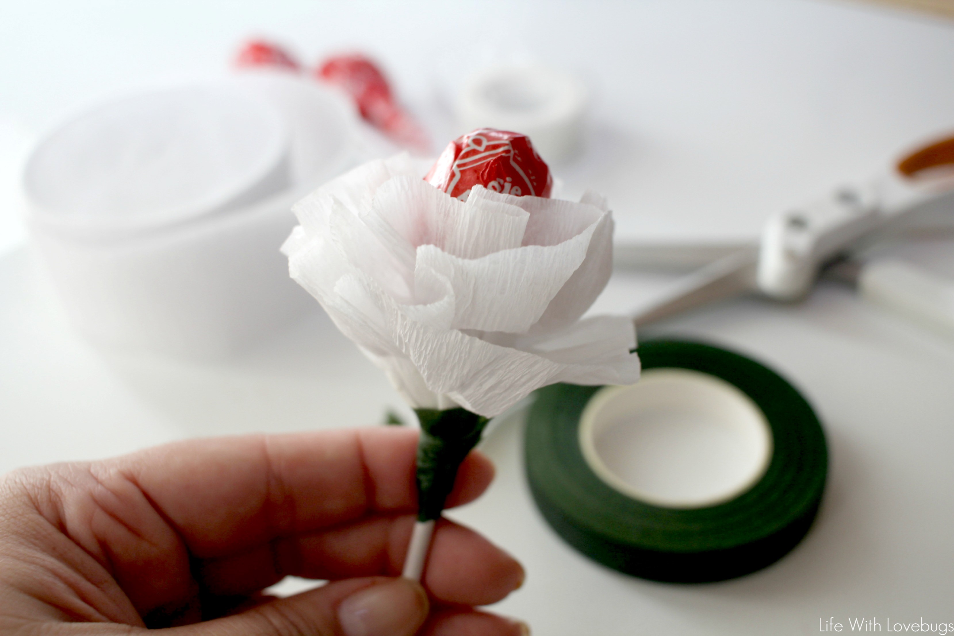 Crepe Paper Lollipop Flowers