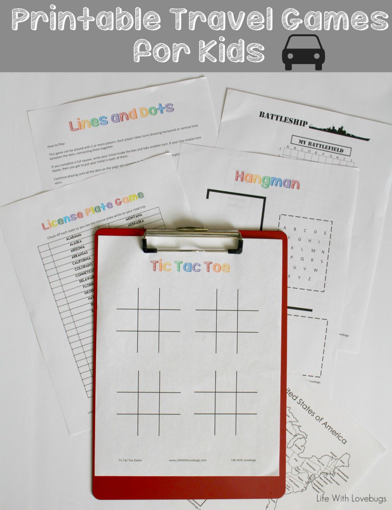 Printable Travel Games for Kids - Life With Lovebugs