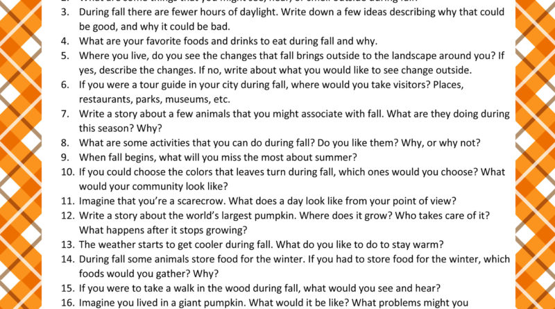 20 Fall Creative Writing Prompts for Kids